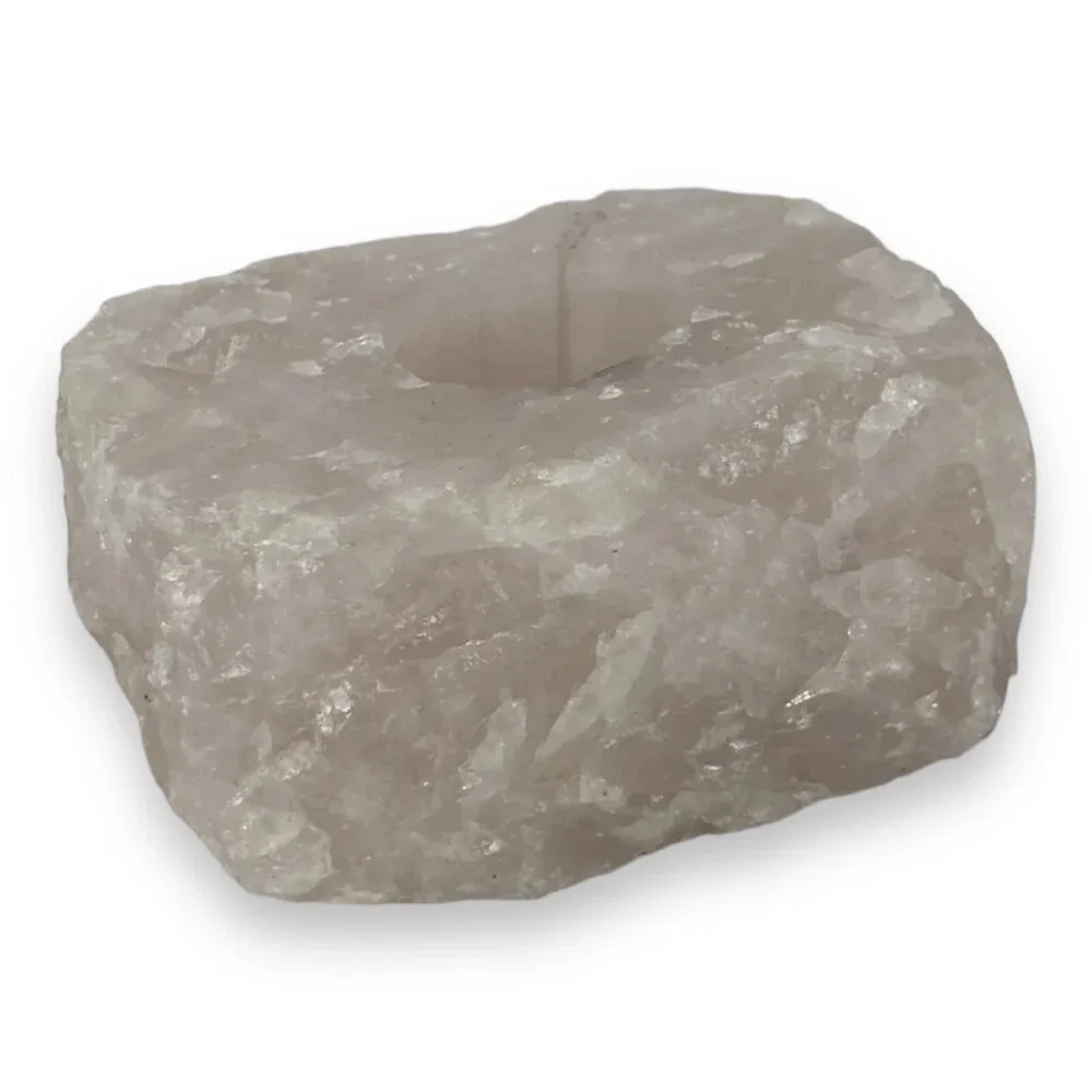 2.44LB Natural Rough Raw Rose Quartz Crystal Cluster Reiki Tealite Candle Holder